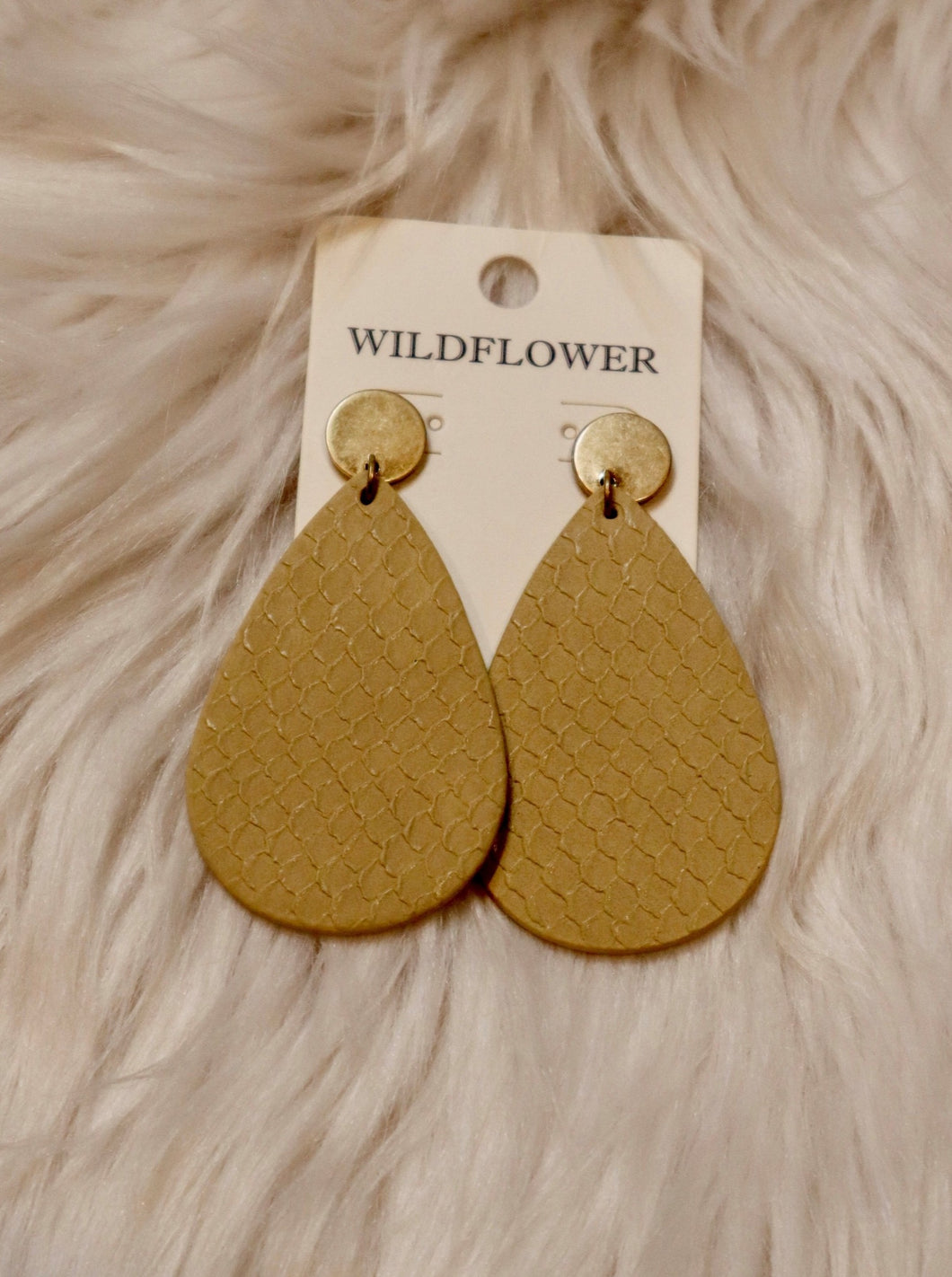 Beige Teardrop Earrings