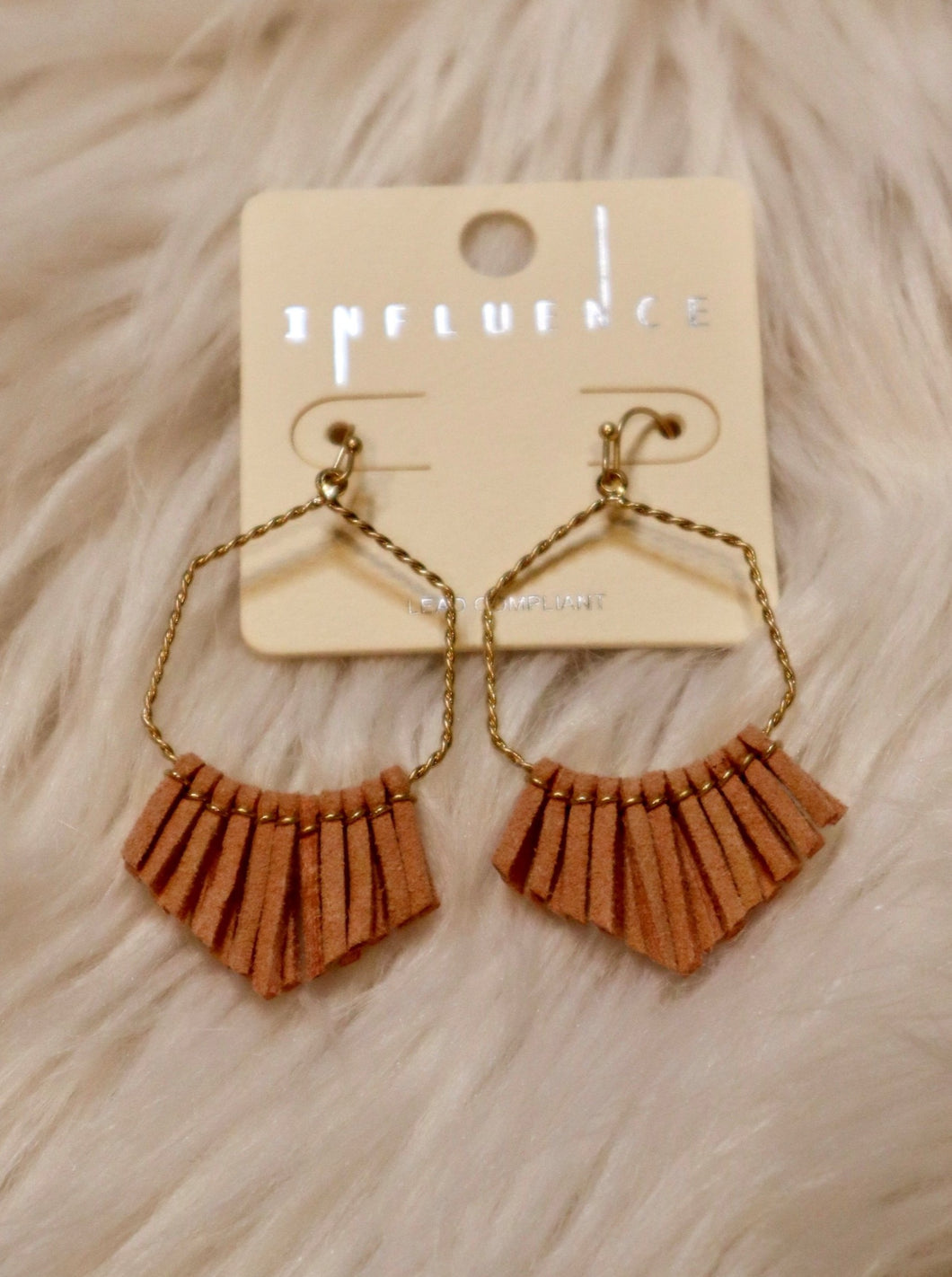 Dusty Pink Suede Tassel Earrings